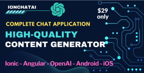 Full Production Ready AI Chat Application Ionic 7 and Angular 16 (ChatGPT, OpenAI)