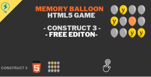 MEMORY BALLOONS - HTML5 GAME - CONSTRUCT 3 - FREE EDITION