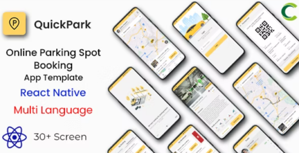 Parking Spot Booking App | Car Parking App | React Native | QuickPark | Multi Language