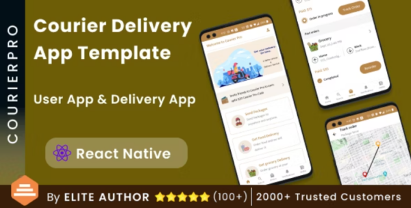 Courier Delivery React Native App Template | 2 Apps | User App + Delivery App | CourierPro 1.4