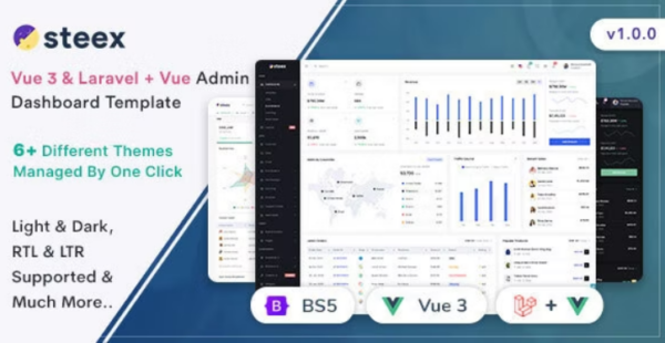 Steex - Vue3 + Laravel Admin & Dashboard Template