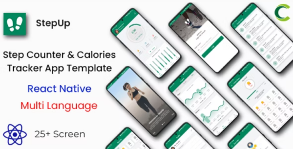 Step Counter and Calories Tracker App template in React Native | StepUp | Multi Language