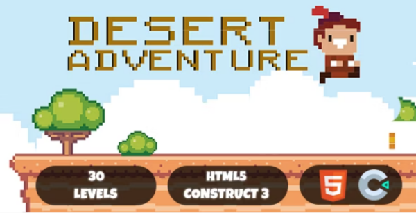 Desert Adventures 30 Levels Construct 3 HTML5 Game