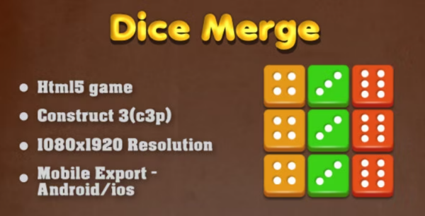 Dice Merge (HTML5 Game + Construct 3)