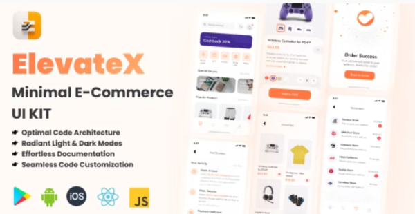 ElevateX - Minimal UI Kit for E-commerce React Native CLI