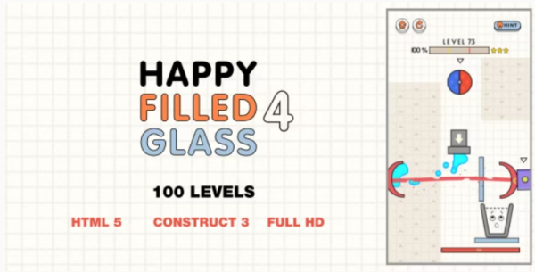 Happy Filled Glass 4 - HTML5 Game (Construct3)