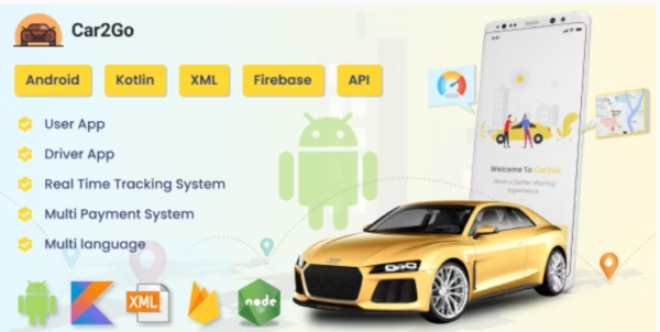 Car2Go - One Stop Ride Share Platform | User Native Android App | Driver Native Android App (Kotlin)