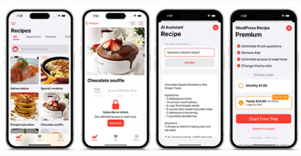 AI Recipe iOS WordPress App - AI Assistant - SwiftUI iOS Full Application