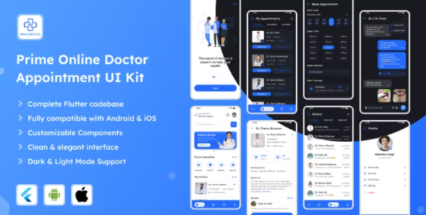 Prime Online Doctor Appointment Flutter UI Kit