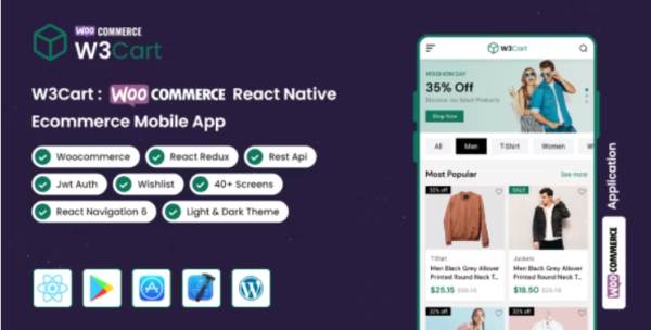 W3Cart | WooCommerce React Native Mobile Application