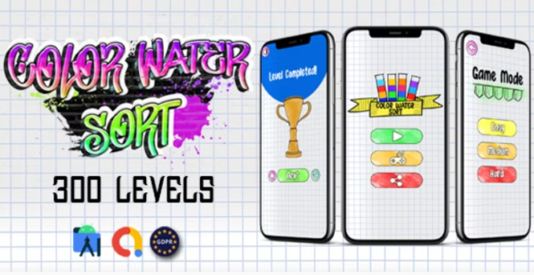 WaterSort (Admob + GDPR + Android Studio) 7 July 2023