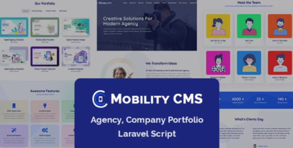 Mobility CMS - Agency, Company Portfolio Laravel Script 28 March 2023