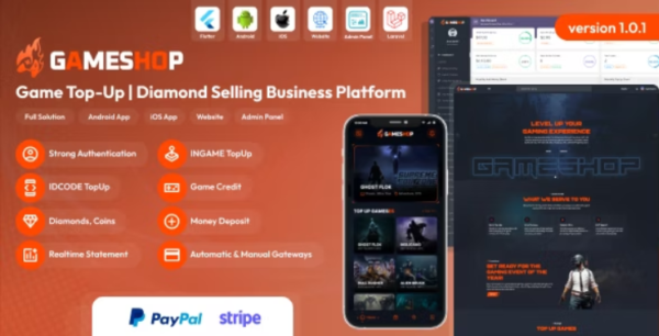 GameShop - Game Top-Up | Diamond and Coin Selling Business Platform 2.3.0