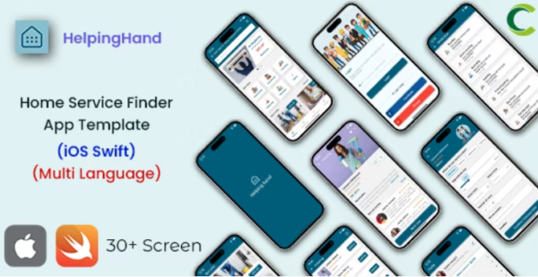 Home Service Finder App Template in iOS Swift | HelpingHand | Multi Language