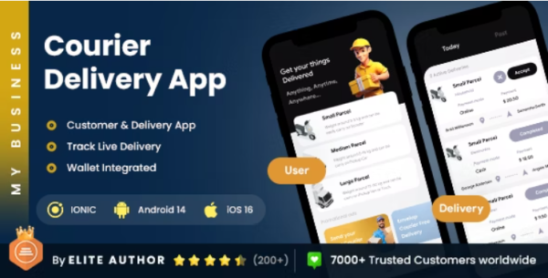 4 App Template | Delivery App | Parcel Delivery App | Pickup & Delivery App | Courier App