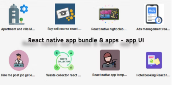 React native template bundle / React native themes bundles / React native templates with 8 apps