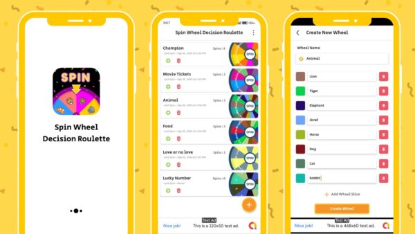 Spin Wheel Decision Roulette with AdMob Ads Android