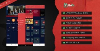 Go TV Live TV App Uisng Flutter for Android & IOS , TV Box with admin panel 1.0.2