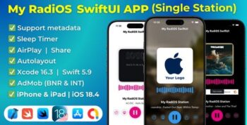 My RadiOS SwiftUI APP Radio iOS 18, Swift Radio, iOS App Template (Single Station) 1.1