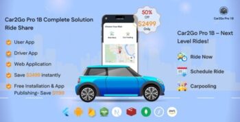 Car2Go Pro 1B – A Premier Ride Sharing Platform | Ride Now | Schedule Ride | Carpooling(MERN+Flutter)
